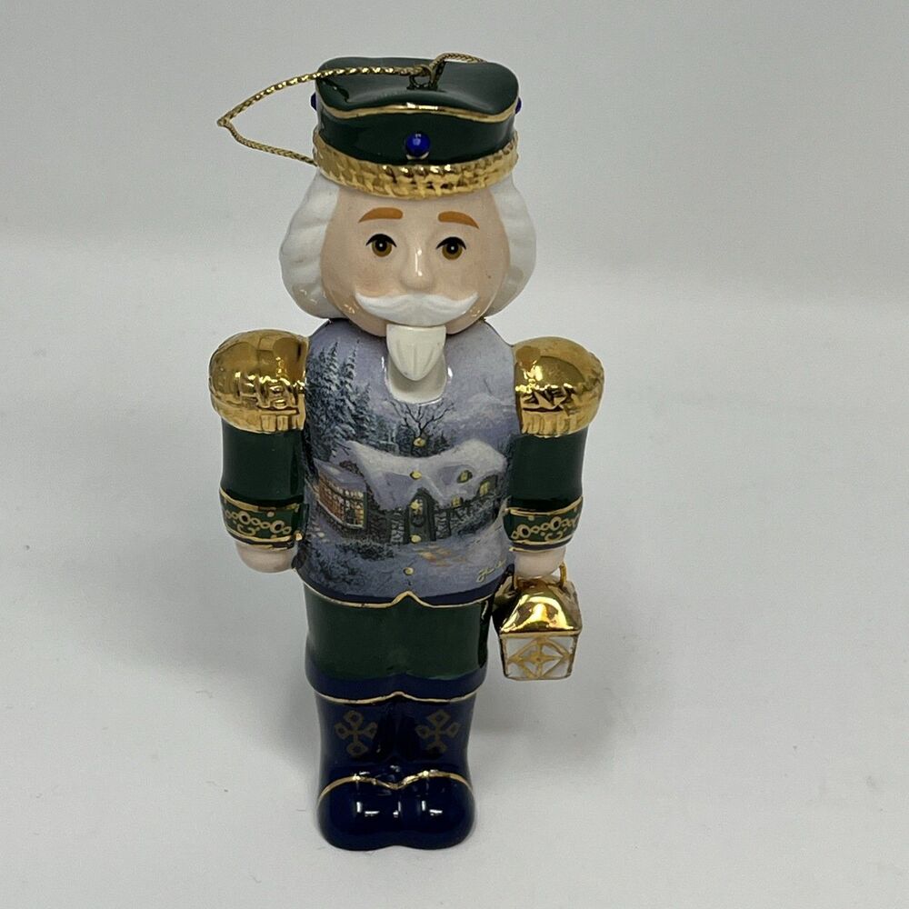 VTG Thomas Kinkade Collectible Porcelain Nutcracker Ornament Bradford Edition